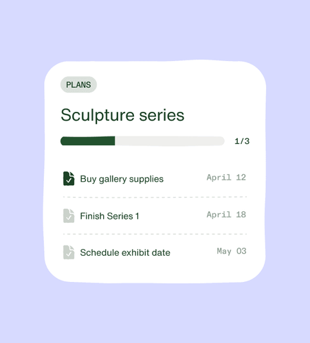An illustration showing an example of a plan for a sculpture series.